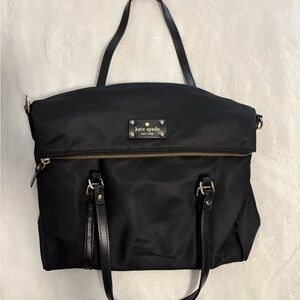 Kate Spade New York Carmen black nylon shoulder crossbody foldover satchel bag